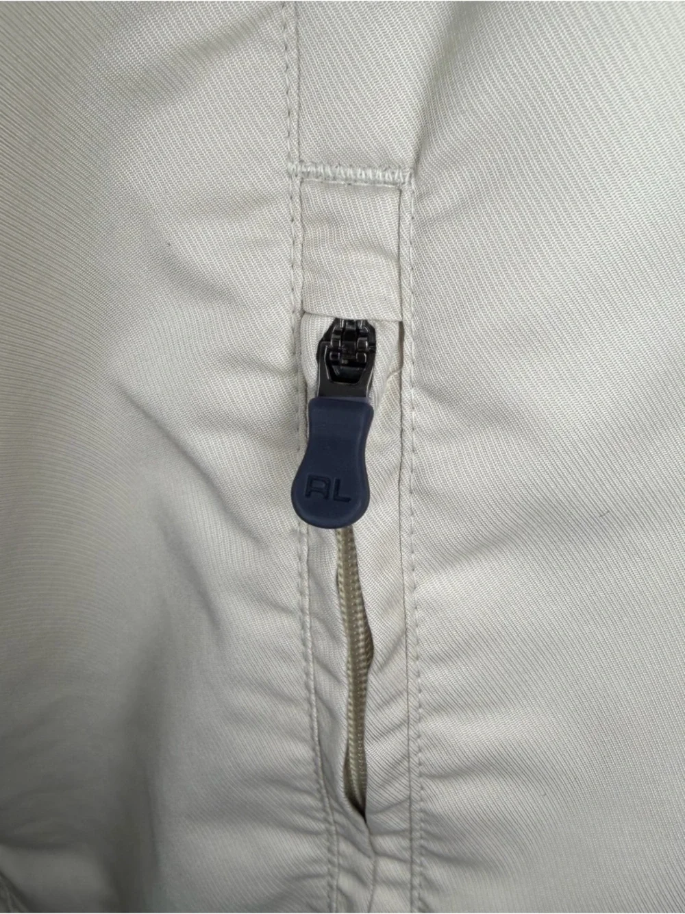 Vtg Polo Golf Ralph Lauren Full Zip Khaki Beige Navy Jacket Mens XL